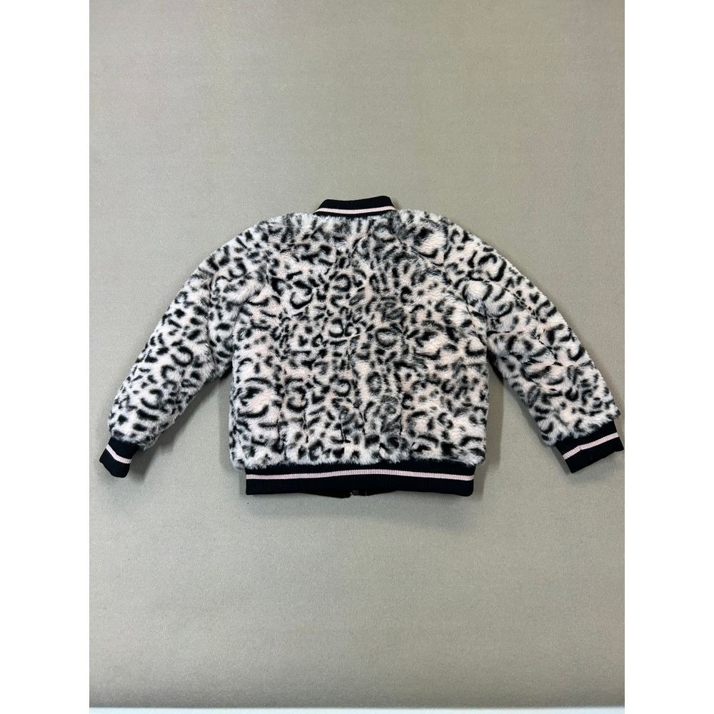 Andy & Evan Girls Furry‎ Cheetah Print Puffer Size 5 - Picture 2 of 7